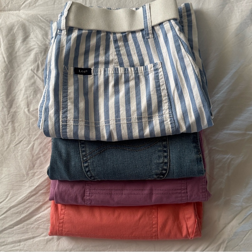 Set of 4 Lee Skorts - Lavender, Coral, Striped Blue & Denim